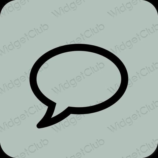 Estetik hijau Messages ikon aplikasi
