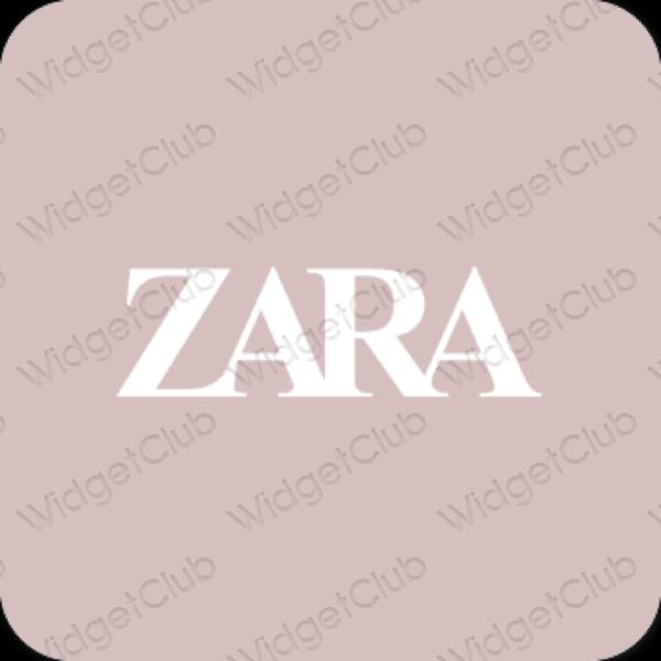 Aesthetic pastel pink ZARA app icons