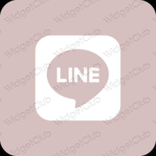 Aesthetic pastel pink LINE app icons