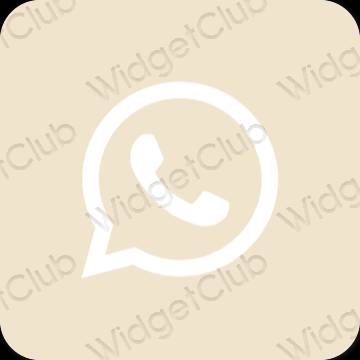 جمالي اللون البيج WhatsApp أيقونات التطبيق