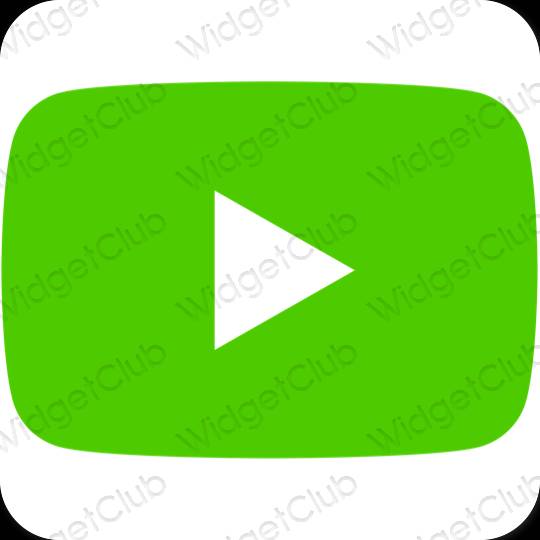 Estetinis žalias Youtube programėlių piktogramos