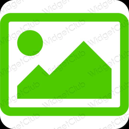 Esthétique vert Photos icônes d'application