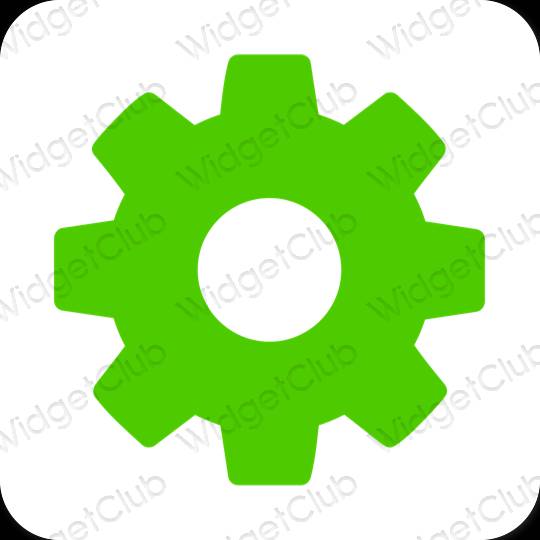 Estetisk grön Settings app ikoner