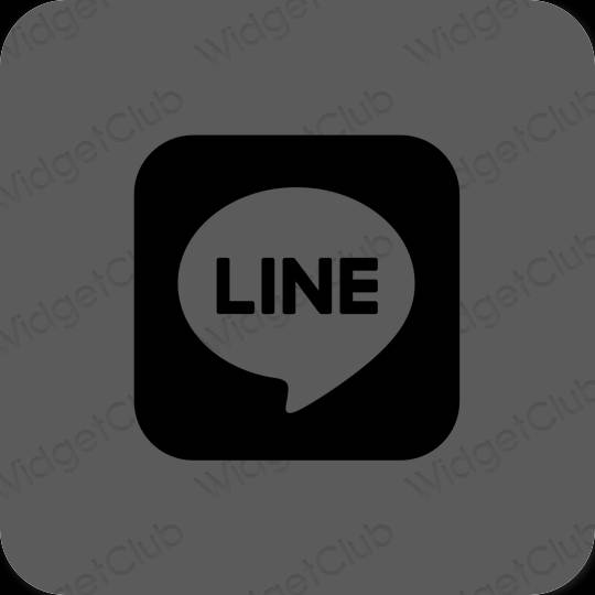 Estetik kelabu LINE ikon aplikasi