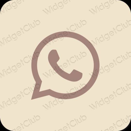 Estético bege WhatsApp ícones de aplicativos