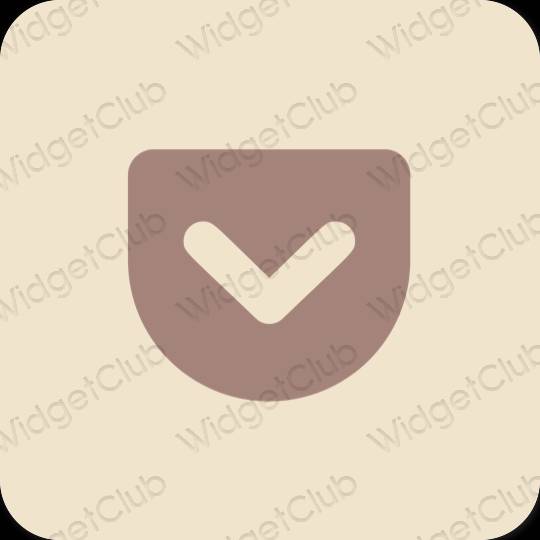 Æstetisk beige Pocket app ikoner