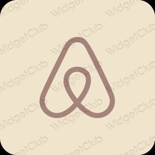 Estético beige Airbnb iconos de aplicaciones