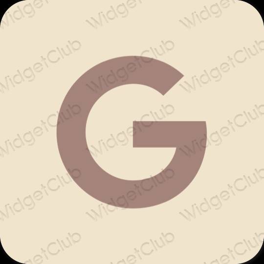 Естетичен бежово Google икони на приложения