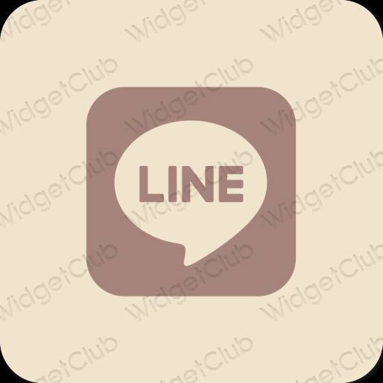 Esthétique beige LINE icônes d'application