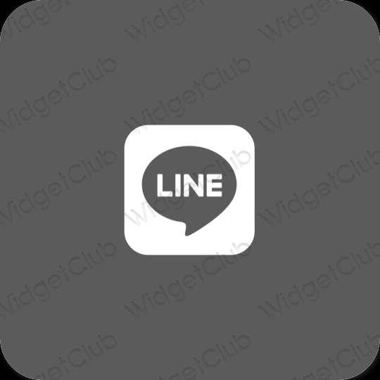 Estetyka szary LINE ikony aplikacji