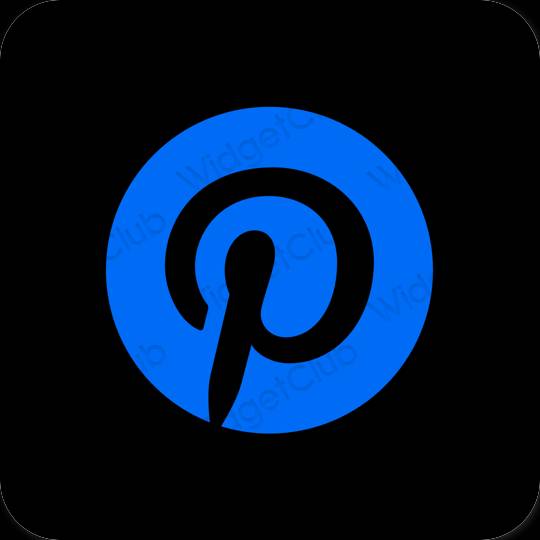 Estetico Nero Pinterest icone dell'app