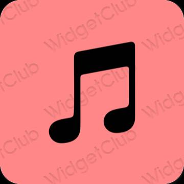 Ესთეტიური ვარდისფერი Apple Music აპლიკაციის ხატები