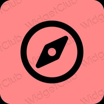 Stijlvol roze Safari app-pictogrammen