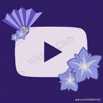 эстетический пурпурный Youtube значки приложений