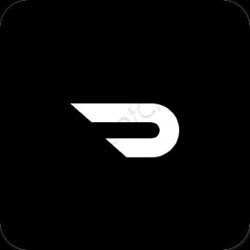 Estético negro Doordash iconos de aplicaciones