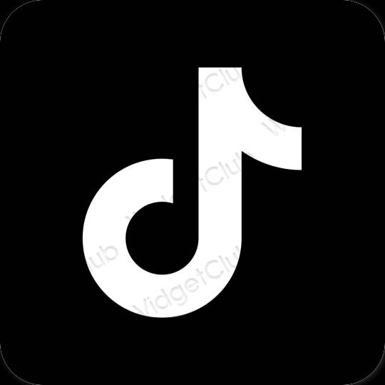 Ästhetisch Schwarz TikTok App-Symbole