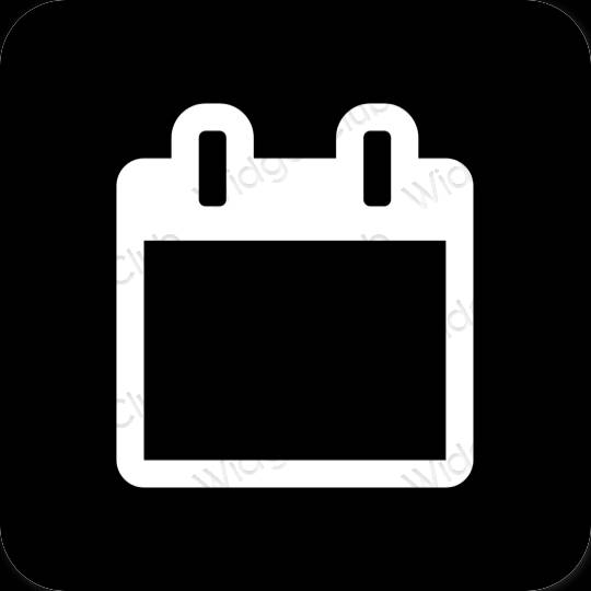 Estetik hitam Calendar ikon aplikasi