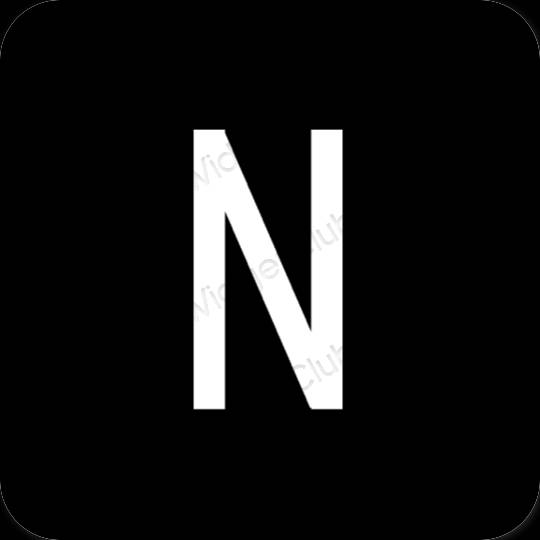 Estetsko Črna Netflix ikone aplikacij