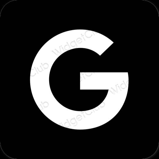 Thẩm mỹ đen Google biểu tượng ứng dụng