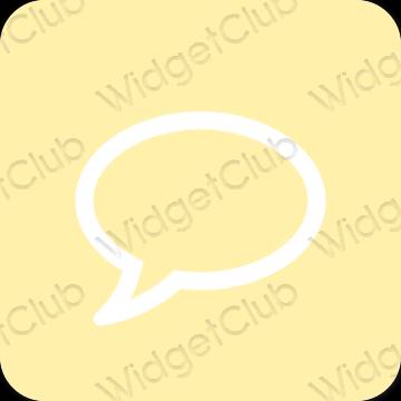 Αισθητικός κίτρινος Messages εικονίδια εφαρμογών