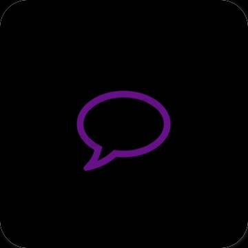 Естетичен черен Messages икони на приложения