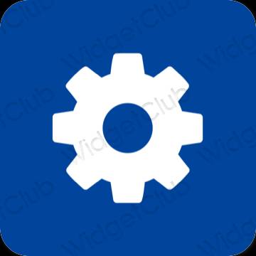 Estetis biru Settings ikon aplikasi