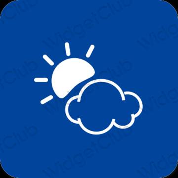 Aesthetic blue Weather app icons
