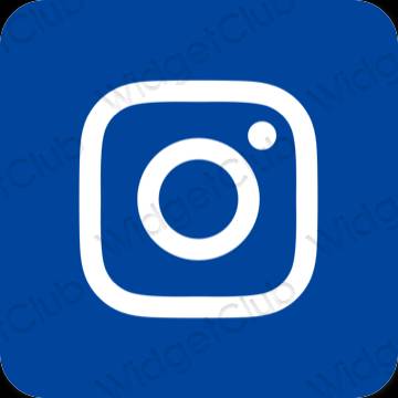 Esteettinen sininen Instagram sovelluskuvakkeet