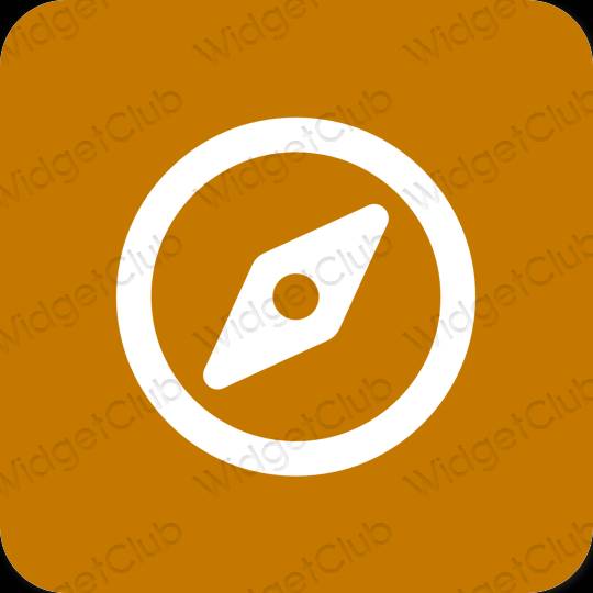 Esteetiline oranž Safari rakenduste ikoonid
