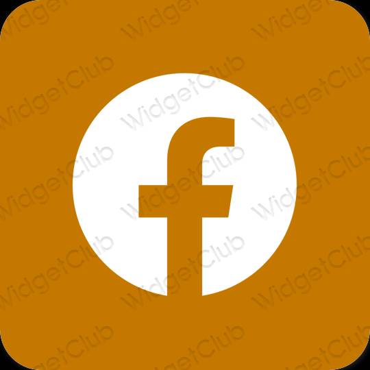 Esthétique orange Facebook icônes d'application