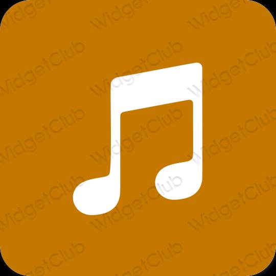 Estetické oranžová Apple Music ikony aplikácií
