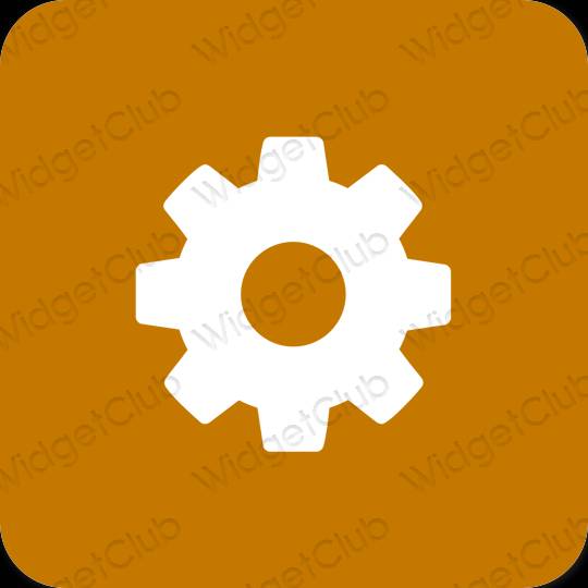 Æstetisk orange Settings app ikoner