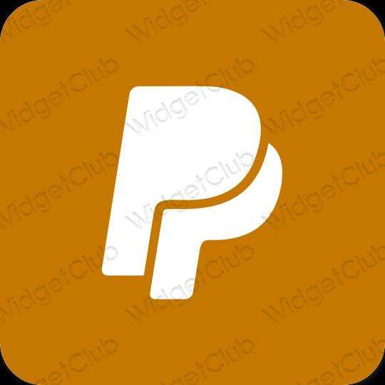 Естетичний помаранчевий Paypal значки програм