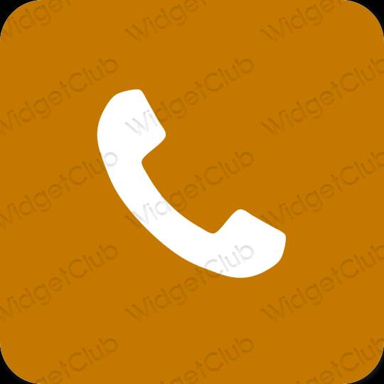 эстетический апельсин Phone значки приложений