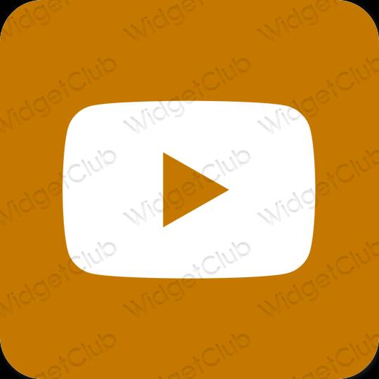 جمالي البرتقالي Youtube أيقونات التطبيق