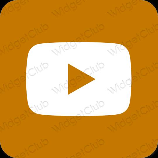 Ästhetisch Orange Youtube App-Symbole