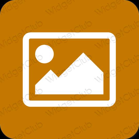 Esthétique orange Photos icônes d'application