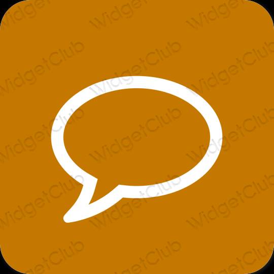 Estetinis oranžinė Messages programėlių piktogramos
