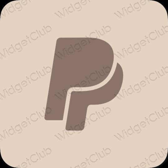 Aesthetic beige Paypal app icons