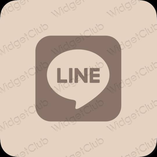 Estetický béžový LINE ikony aplikací
