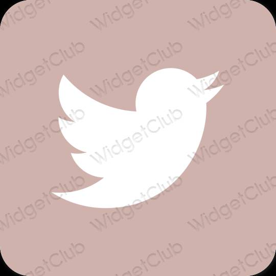 Estetico beige Twitter icone dell'app