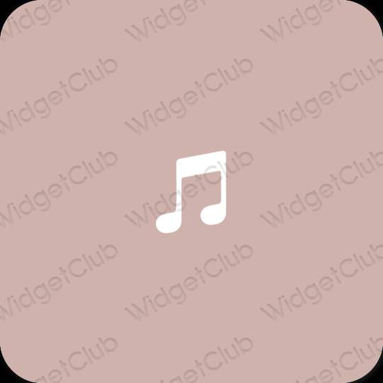 Estetický béžový Apple Music ikony aplikací
