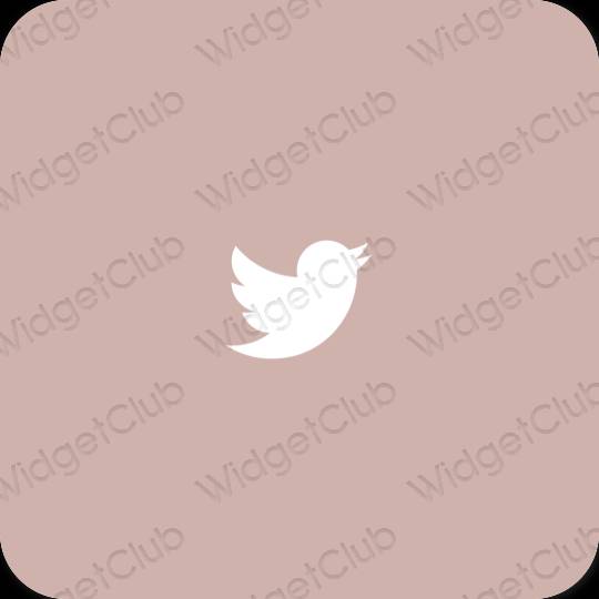 Aesthetic beige Twitter app icons