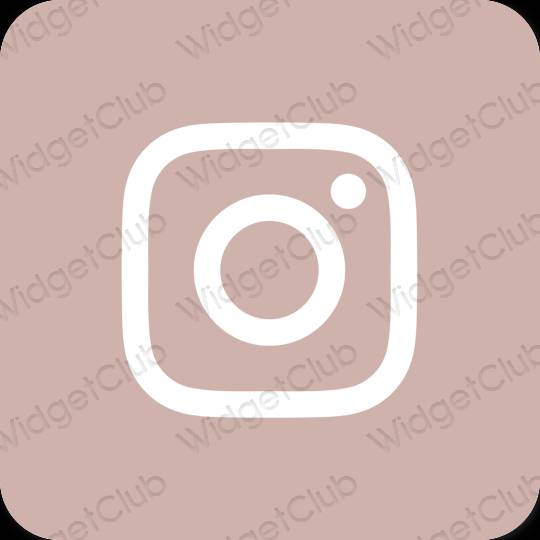 Estetinis smėlio spalvos Instagram programėlių piktogramos