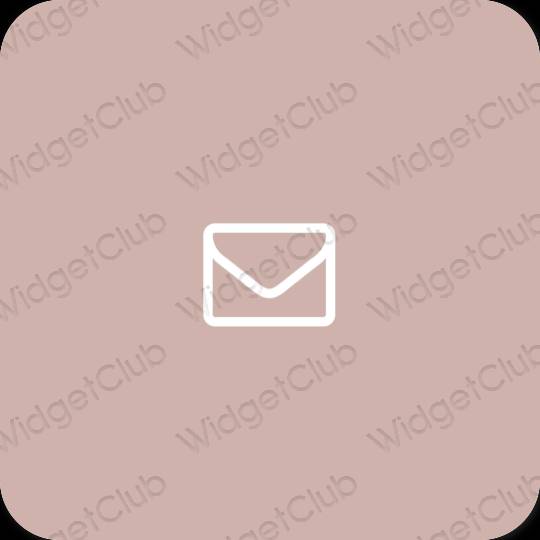 Estético bege Mail ícones de aplicativos