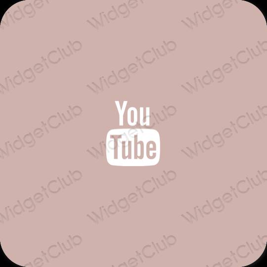 Aesthetic beige Youtube app icons