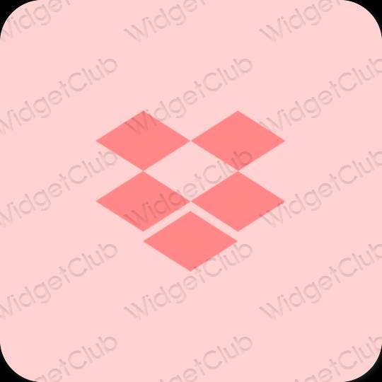 Estetinis rožinis Dropbox programėlių piktogramos