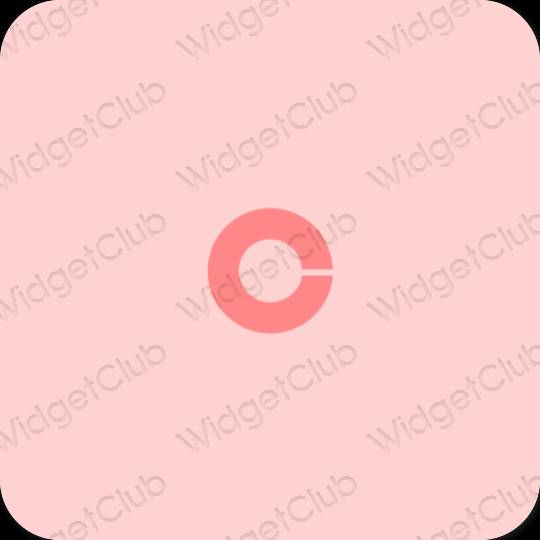 Estetik merah jambu Coinbase ikon aplikasi