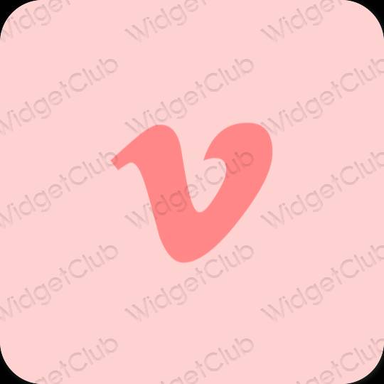 Æstetisk lyserød Vimeo app ikoner