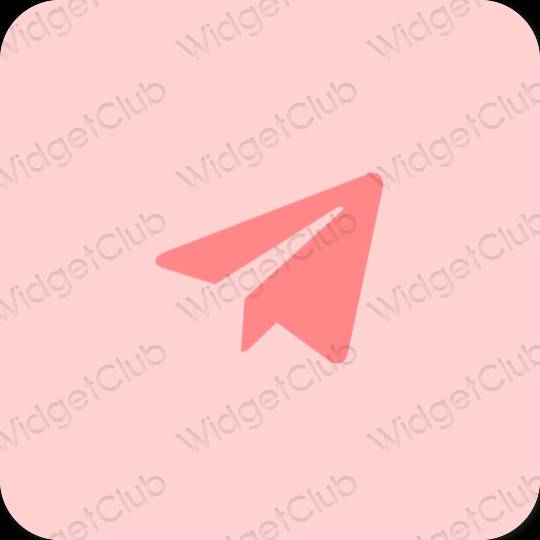 Estético rosa Telegram iconos de aplicaciones